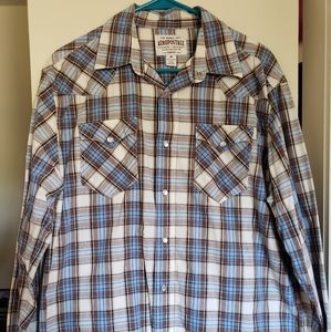 Mens western style plaid shirt